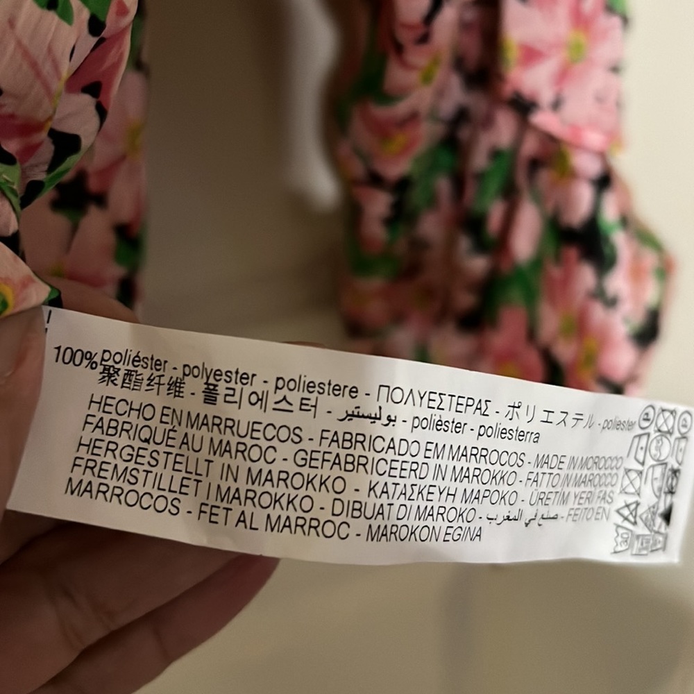 Zara pink floral silky blouse - Picture 7 of 7
